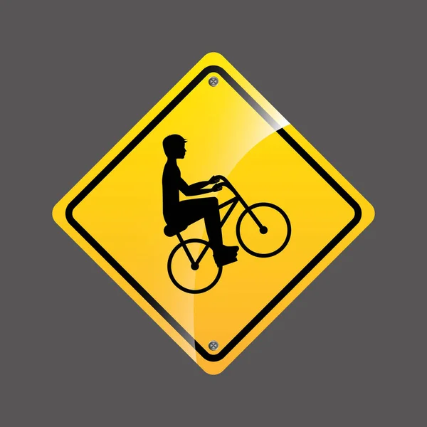 Bisikletçi kişi işareti aşırı tasarım spor — Stok Vektör