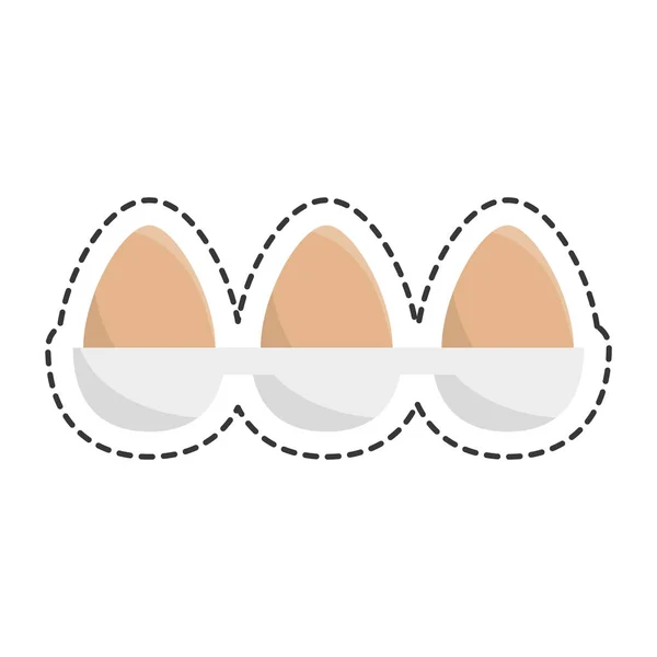 Fresh eggs isolated icon — Stock Vector