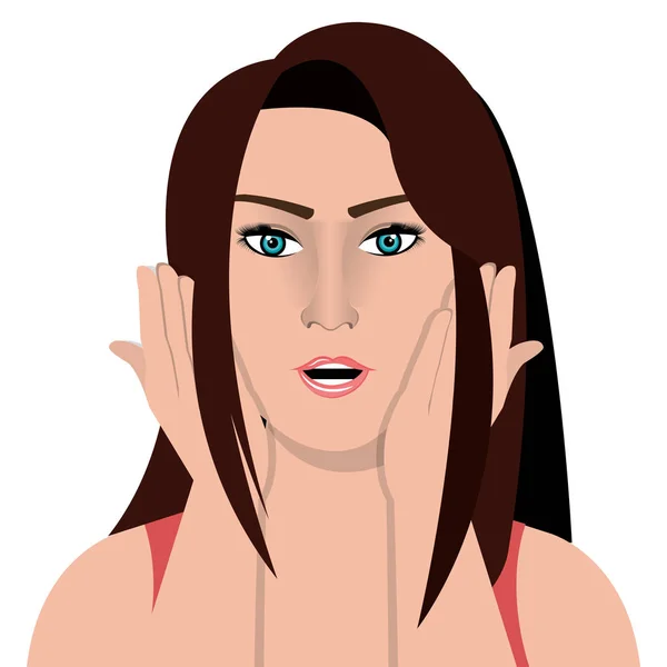 Kvinna karaktär ansiktsuttryck — Stock vektor