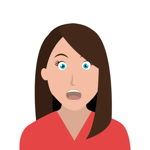 Carácter mujer expresión facial — Vector de stock