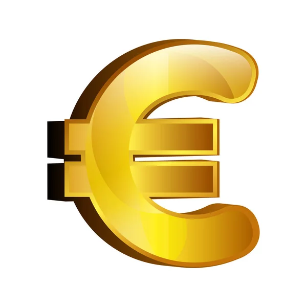 Euro peníze zlatou ikonu — Stockový vektor