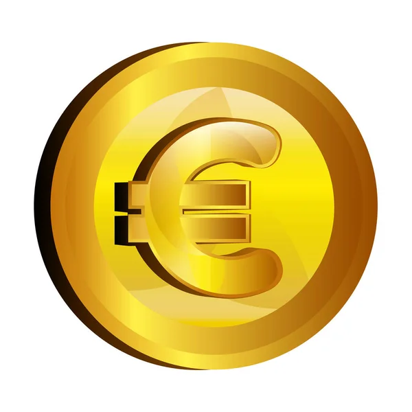 Euro dinero oro icono — Vector de stock