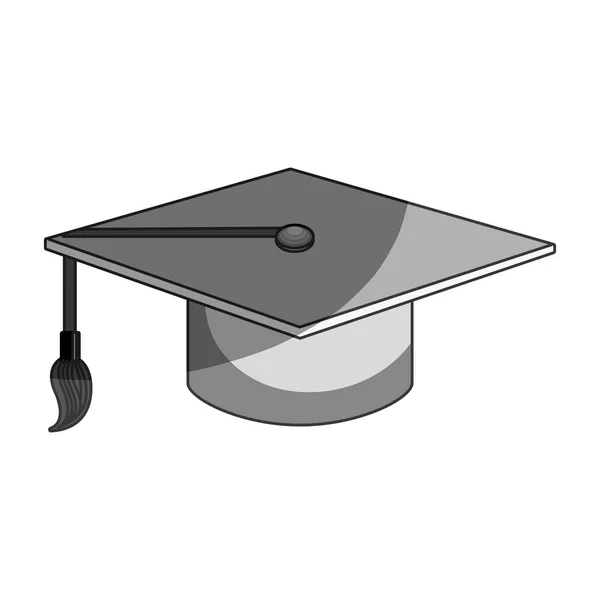 Chapeau graduation icône isolée — Image vectorielle