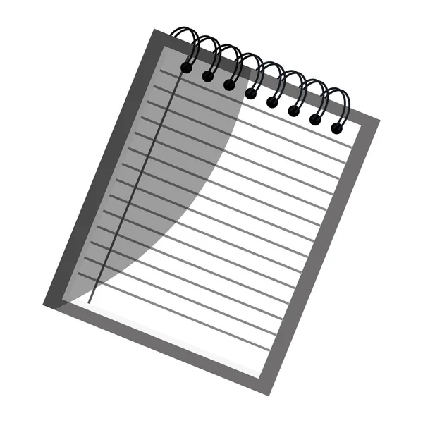 Ikona na białym tle notebook szkoły — Wektor stockowy