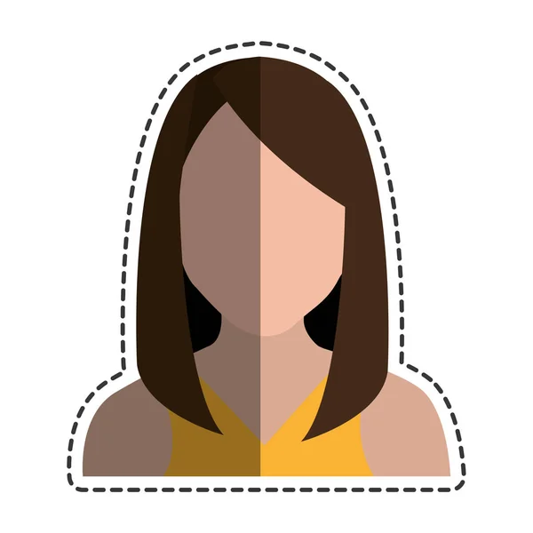 Mujer joven avatar femenino — Vector de stock