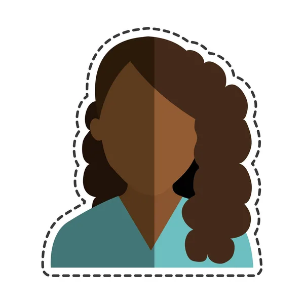 Mujer joven avatar femenino — Vector de stock