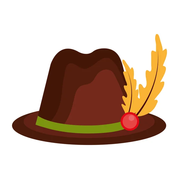 Sombrero alemania aislado icono — Vector de stock