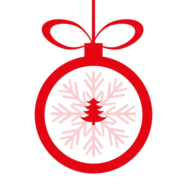 Joyeuse carte de boule de Noël — Image vectorielle