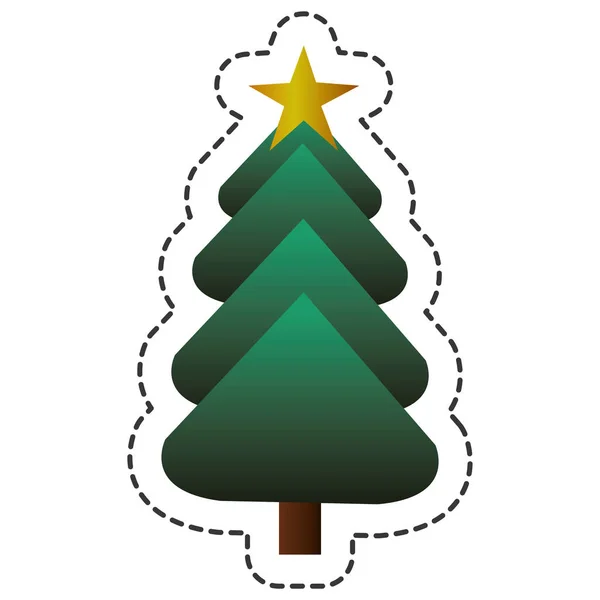 Merry christmas tree celebration — Stock Vector