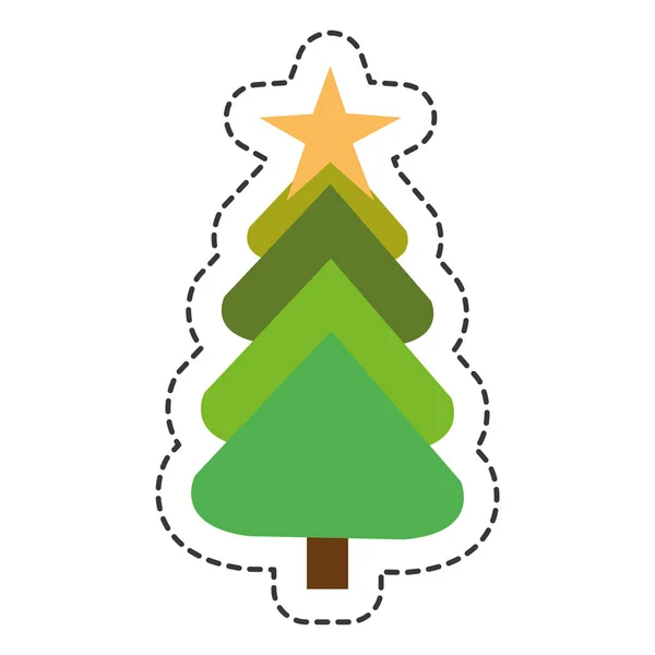 Merry christmas tree celebration — Stock Vector