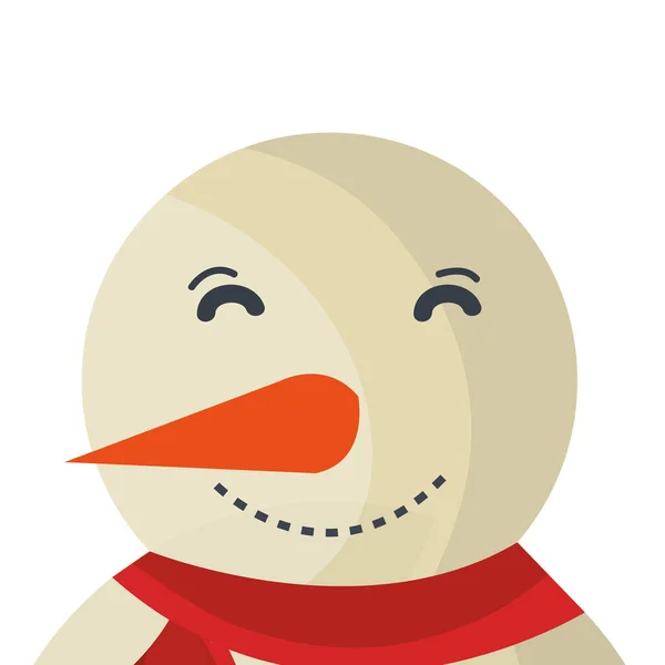 Χιονάνθρωπος χαρακτήρα Χριστουγεννιάτικη γιορτή — Διανυσματικό Αρχείο