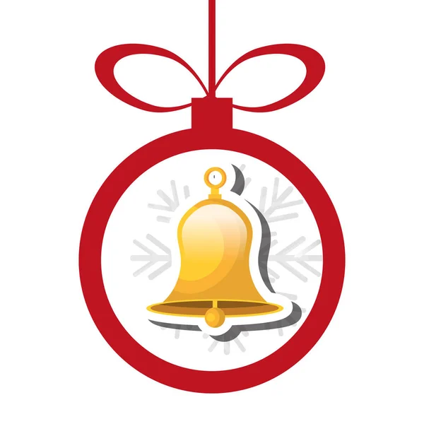 Campane icona della decorazione di Natale — Vettoriale Stock