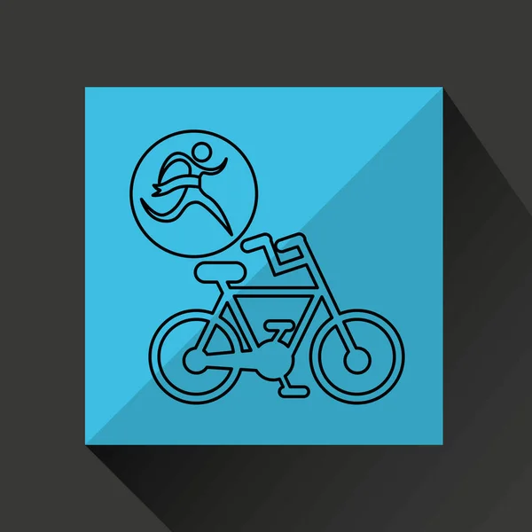 Winner silhouette sport cyclist icon — Stock Vector