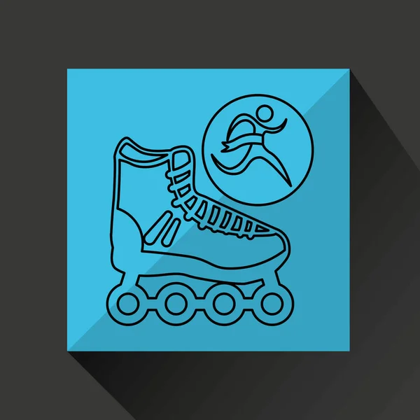 Icona del pattino a rotelle sportivo silhouette vincitore — Vettoriale Stock