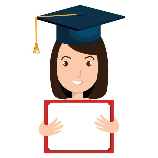 Diák oklevél ikon diplomás avatar — Stock Vector
