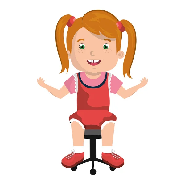 Małe dziecko siedząc na fotelu biurowym — Wektor stockowy