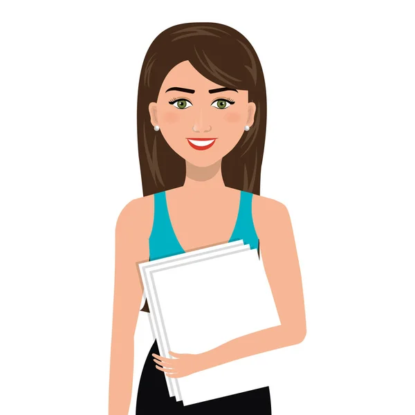 Businesswoman character avatar isolated — Stock Vector