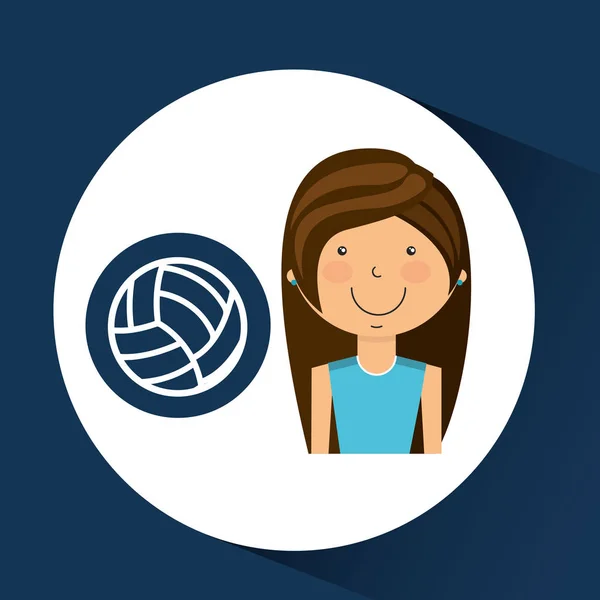 Athletin Mädchen Volleyball Sport-Stil — Stockvektor