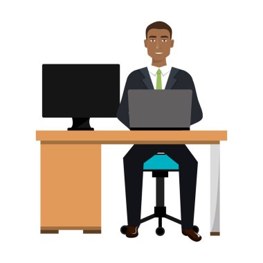 çalışma alanı'nda oturan iş kişi