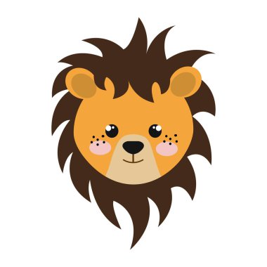 sevimli küçük aslan hayvan karakter
