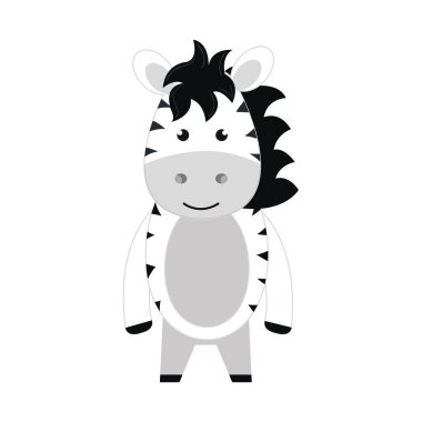 sevimli küçük zebra hayvan karakter