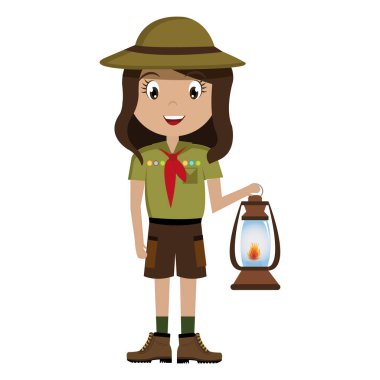 küçük izci karakteri ile fener simgesi