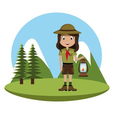 küçük izci karakteri ile fener simgesi