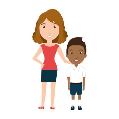 Oğlum öğretmen ile öğrenci karakter izole simge