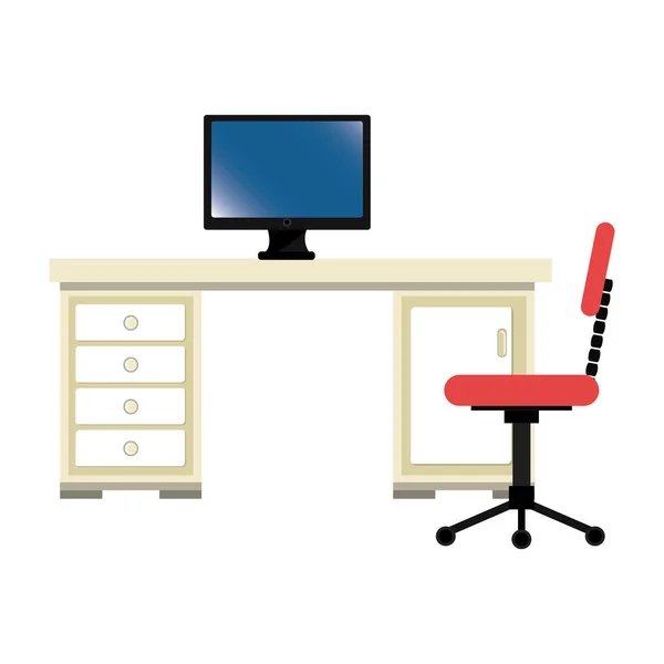 Office skrivbord arbetsplats — Stock vektor