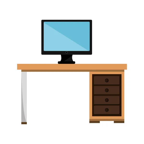 Office desk work place — Stock Vector