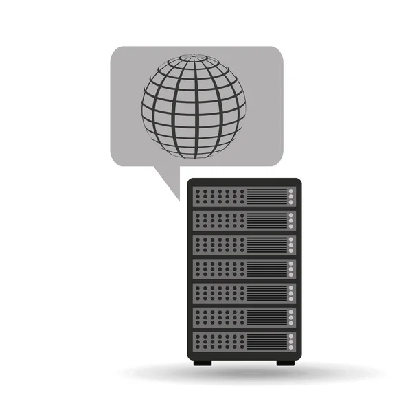 Netzwerk Server Konzept Globus Welt — Stockvektor