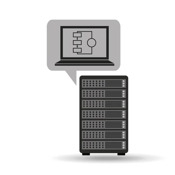 Dane sieciowe serwera koncepcja laptop — Wektor stockowy
