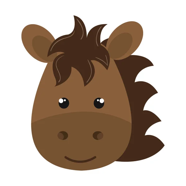 Lindo pequeño caballo animal carácter — Vector de stock