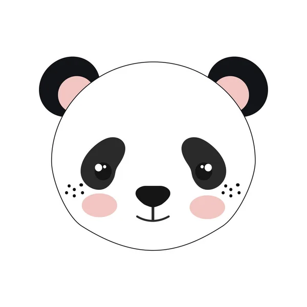 Lindo pequeño oso panda animal carácter — Vector de stock