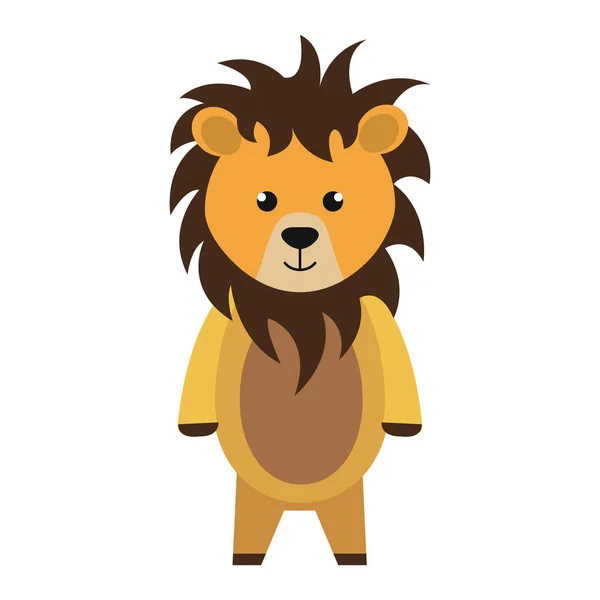 Cute little lion animal character — Stock Vector