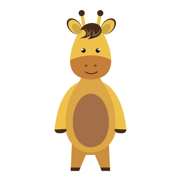 Bonitinho pequeno personagem animal girafa — Vetor de Stock