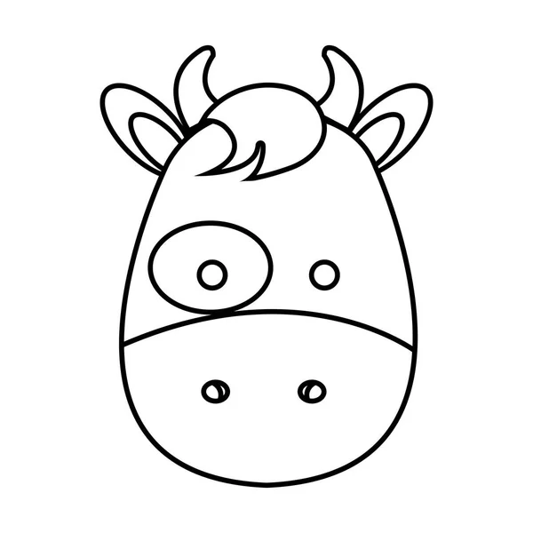 Lindo pequeño animal de vaca carácter — Vector de stock
