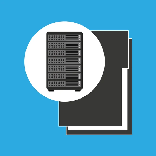 Network server concept file folder — Stock Vector