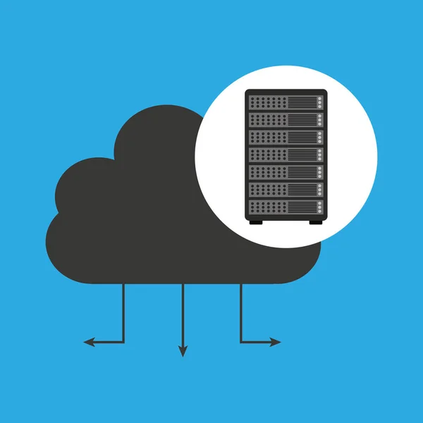 Концепція хмарного з'єднання мережевого сервера — стоковий вектор