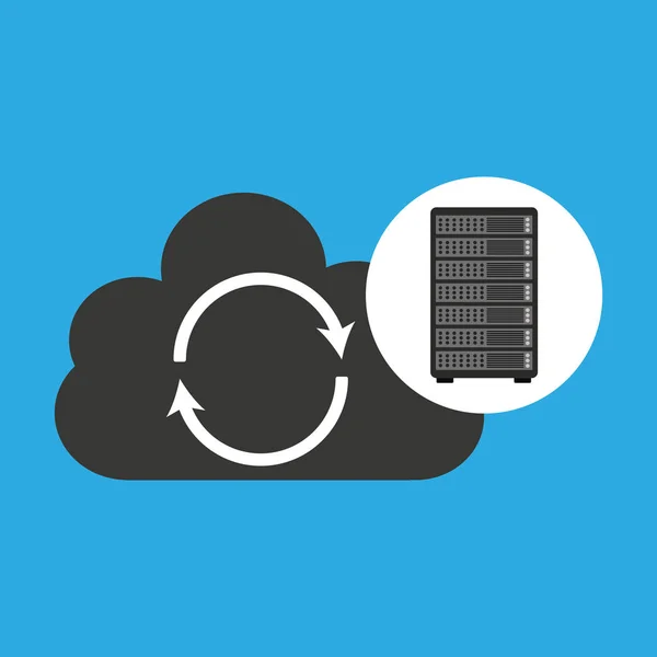 Concepto de servidor de red cloud backup restore — Archivo Imágenes Vectoriales