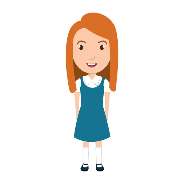 Menina estudante personagem ícone isolado —  Vetores de Stock