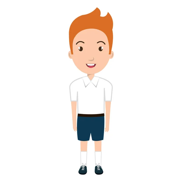 Хлопчик студент персонаж ізольований значок — стоковий вектор