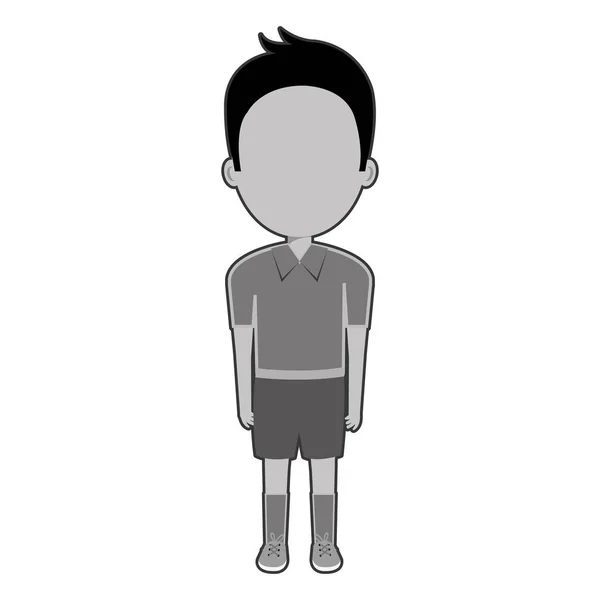 Jongen student karakter geïsoleerde pictogram — Stockvector