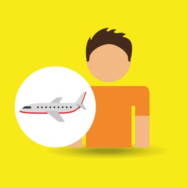 erkek karakter Gezgin uçak taşıma