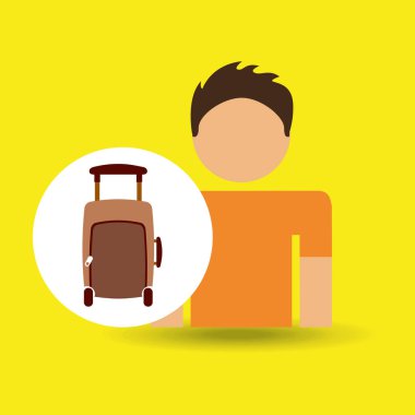 erkek karakter Gezgin kahverengi çanta