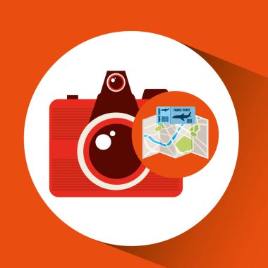Havayolu bilet harita seyahat fotoğraf kamera