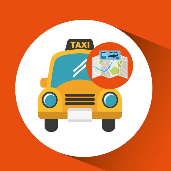 Carte des billets d'avion taxi de voyage — Image vectorielle