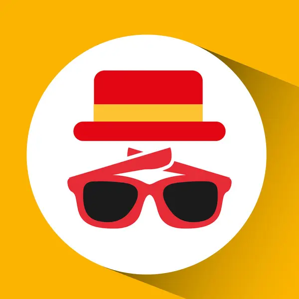 Voyage touristique chapeau concept lunettes de soleil accesorie — Image vectorielle