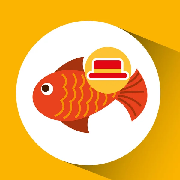Cestovní turistické klobouk koncepce ryba ikona — Stockový vektor