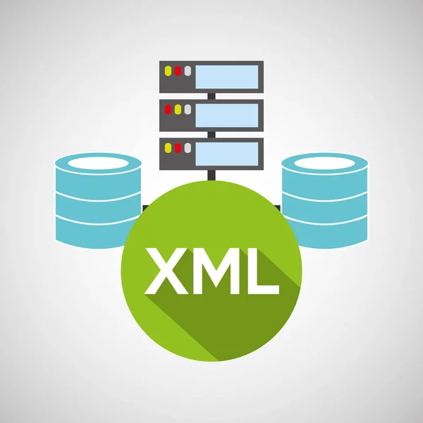Xml language data base storage — Stock Vector